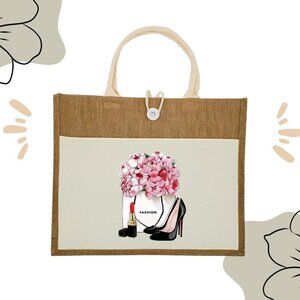 Custom Canvas Tote Bag, Large Size - Cream Tote, hand made